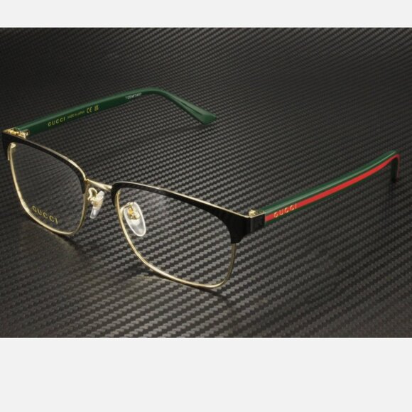 GUCCI Black Rectangle Men's 54 mm Eyeglasses